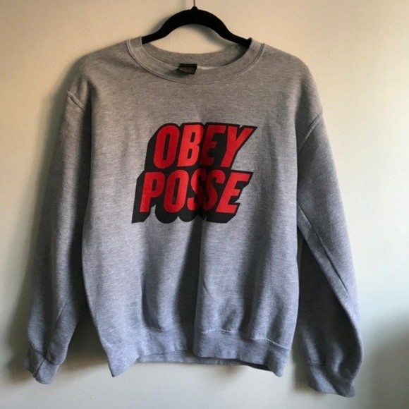 Obey Tops - Obey Posse Grey Crew neck Sweatshirt
